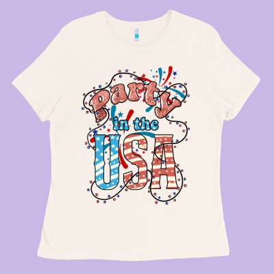 Party In The Usa 4th Of July Ladies Tee Designed By Howdyjamesfarm