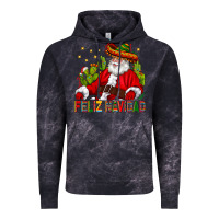Cloud Black Feliz Navidad Santa With Cactus Vintage Hoodie - BundleAndBundleShop