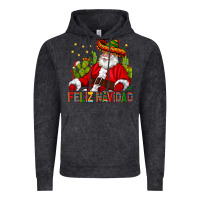 Vintage Black Feliz Navidad Santa With Cactus Vintage Hoodie - BundleAndBundleShop