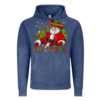 Vintage Denim Feliz Navidad Santa With Cactus Vintage Hoodie - BundleAndBundleShop