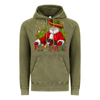 Vintage Olive Feliz Navidad Santa With Cactus Vintage Hoodie - BundleAndBundleShop