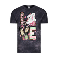 Cloud Black Love Easter bunny Vintage Tee - OliviaCreatesArt