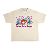 Sandshell Coffee Nurse Repeat Nurse Coffee Cups Urban Heavy Tee - FaDigitalArtStudio