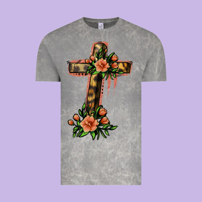 Flower Cross Vintage Tee Designed By Jasminsmagicworld