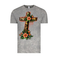 Cloud Rock Flower Cross Vintage Tee - Jasminsmagicworld