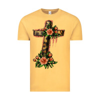 Vintage Mustard Flower Cross Vintage Tee - Jasminsmagicworld