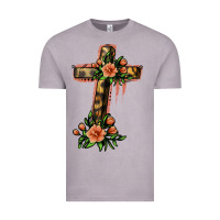 Vintage Zinc Flower Cross Vintage Tee - Jasminsmagicworld