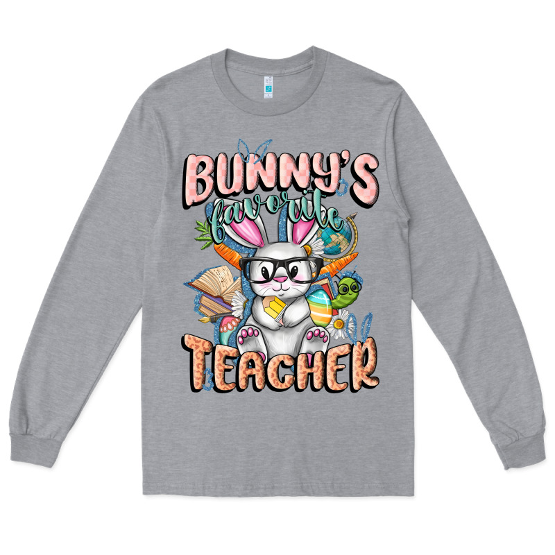 Bunny's Favorite Teacher Easter Day Long Sleeve Tee by FaDigitalArtStudio | Teevron
