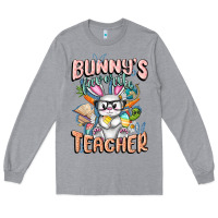 Heather Grey Bunny's Favorite Teacher Easter Day Long Sleeve Tee - FaDigitalArtStudio
