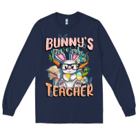 Navy Bunny's Favorite Teacher Easter Day Long Sleeve Tee - FaDigitalArtStudio