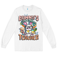 White Bunny's Favorite Teacher Easter Day Long Sleeve Tee - FaDigitalArtStudio