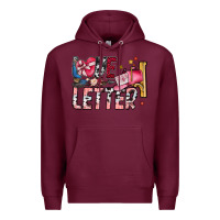 Burgundy Love Letter Premium Hoodie - SublimationCraftShop