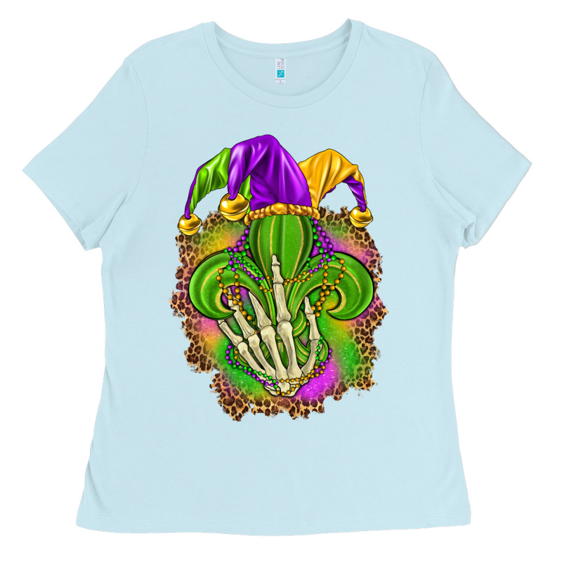 Mardi Gras With Skeleton Hand Ladies Tee by HowdyJamesFarm | Teevron