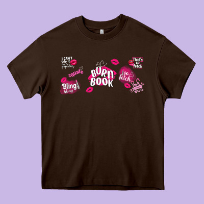 Burn Book Heavy Core Tee Designed By Tumblerdesignbyshophia
