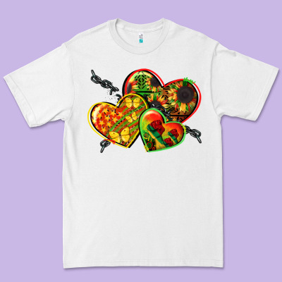 Juneteenth Hearts Premium Tee Designed By Cowgirlartshop