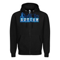Black fight for autism Zipper Hoodie - AdoDesignShop