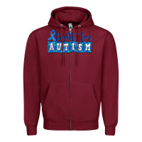 Burgundy fight for autism Zipper Hoodie - AdoDesignShop