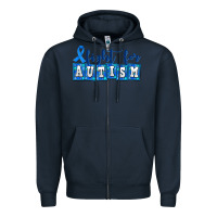 Navy fight for autism Zipper Hoodie - AdoDesignShop