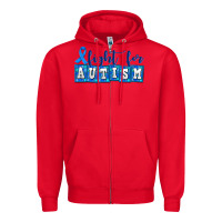 Red fight for autism Zipper Hoodie - AdoDesignShop