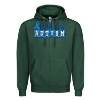 Sports Green fight for autism Zipper Hoodie - AdoDesignShop