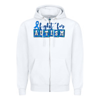 White fight for autism Zipper Hoodie - AdoDesignShop