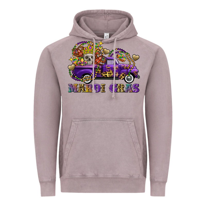 Mardi Gras Skull Truck Vintage Hoodie by FaDigitalArtStudio | Teevron