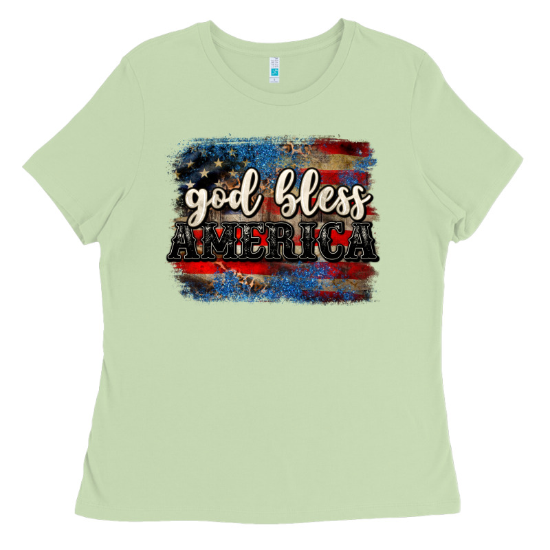 God Bless America  4th Of July Ladies Tee by CowGirlArtShop | Teevron