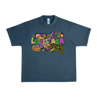 Midnight Navy Louisiana Mardi Gras Urban Heavy Tee - FaDigitalArtStudio