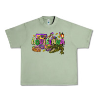 Oil Green Louisiana Mardi Gras Urban Heavy Tee - FaDigitalArtStudio