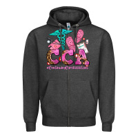 Charcoal Heather cca  continuing care assistant with crocs Zipper Hoodie - AdoDesignShop