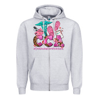 Heather Grey cca  continuing care assistant with crocs Zipper Hoodie - AdoDesignShop