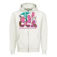 Oatmeal Heather cca  continuing care assistant with crocs Zipper Hoodie - AdoDesignShop