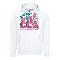 White cca  continuing care assistant with crocs Zipper Hoodie - AdoDesignShop