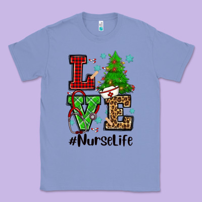 Love Nurse Life Christmas Classic Tee Designed By Cowgirlartshop