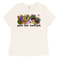 Bone Peace Love Mardi Gras Ladies Tee - HowdyJamesFarm