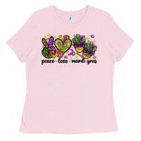 Peace Love Mardi Gras Ladies Tee | Teevron