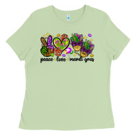 Matcha Peace Love Mardi Gras Ladies Tee - HowdyJamesFarm