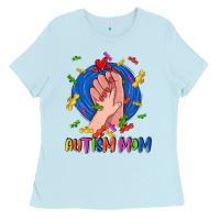 Baby Blue Autism Mom Ladies Tee - CowGirlArtShop