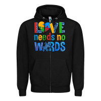 Black love needs no words autism Zipper Hoodie - AdoDesignShop