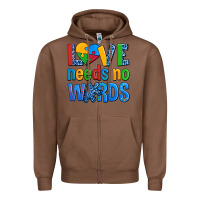 Chestnut love needs no words autism Zipper Hoodie - AdoDesignShop