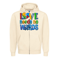 Sandshell love needs no words autism Zipper Hoodie - AdoDesignShop