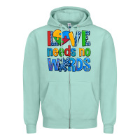 Seafoam love needs no words autism Zipper Hoodie - AdoDesignShop