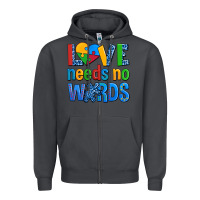Smoke love needs no words autism Zipper Hoodie - AdoDesignShop