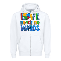 White love needs no words autism Zipper Hoodie - AdoDesignShop