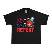 Black Coffee Nurse Repeat Urban Heavy Tee - FaDigitalArtStudio
