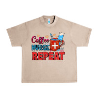 French Oak Coffee Nurse Repeat Urban Heavy Tee - FaDigitalArtStudio