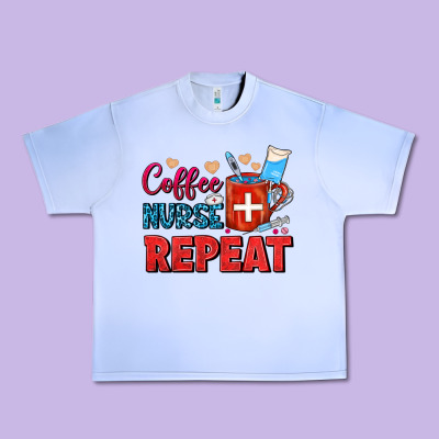 Coffee Nurse Repeat Urban Heavy Tee Designed By Fadigitalartstudio