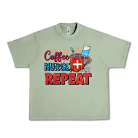 Oil Green Coffee Nurse Repeat Urban Heavy Tee - FaDigitalArtStudio