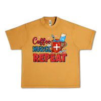 Peanut Butter Coffee Nurse Repeat Urban Heavy Tee - FaDigitalArtStudio