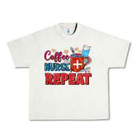 Pistachio Coffee Nurse Repeat Urban Heavy Tee - FaDigitalArtStudio
